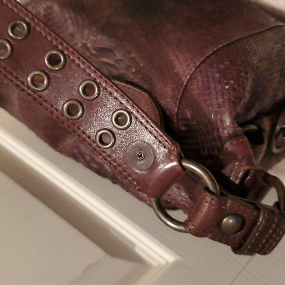 Coach Embossed Python Hobo Leather Pocketbook - image 5